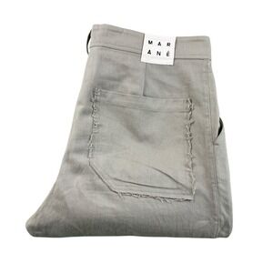 MARANE Green Heavy Pleated Canvas Men Trouser Size Large Portugal